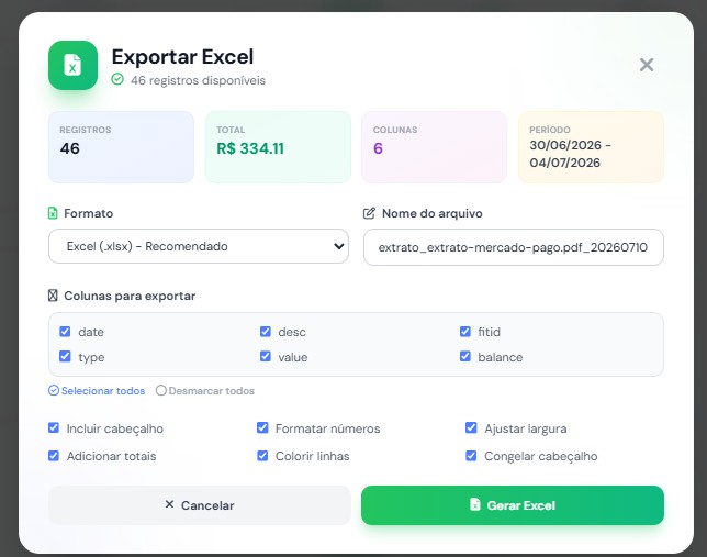 Botão Baixar Excel